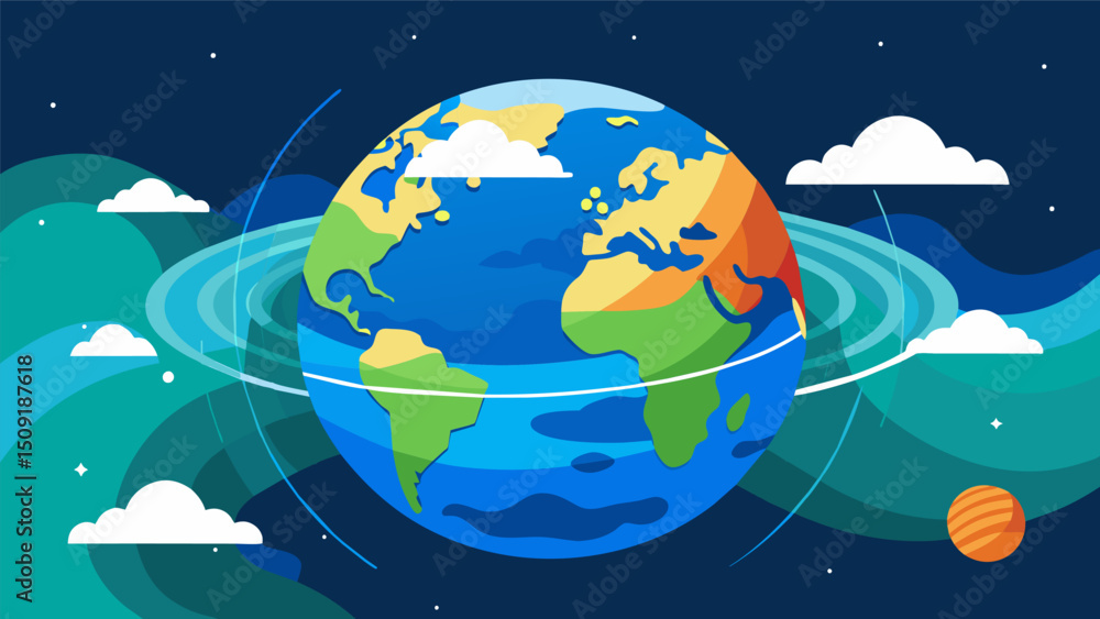 Poster a digital simulation of the earths atmosphere displaying the intricate interplay between greenhouse 