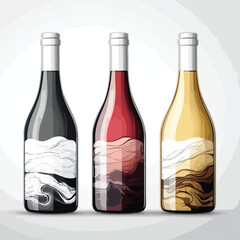Elegant Wine Bottle Vector Illustration for Beverage Designs