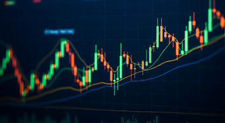 Dynamic Candlestick Chart Displaying Market Volatility and Trends