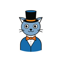 cat in a magician-s hat vector