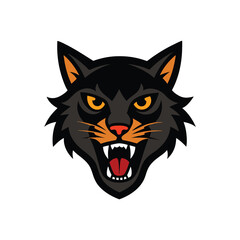 Fototapeta premium roaring cat head vector