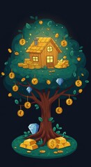 Prosperity Tree: A House on a Fortune Tree