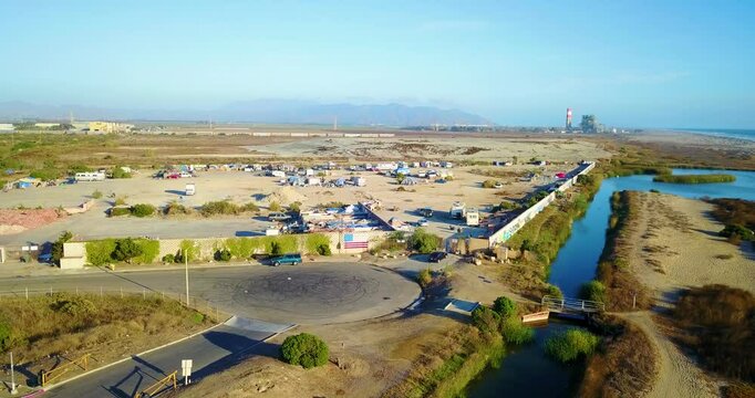 Aerial drone inspection of Halaco Site environmental damage in Ormond Beach
