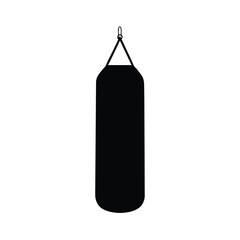 Punching Bag Combat Training Equipment Silhouette Vector Art Illustration