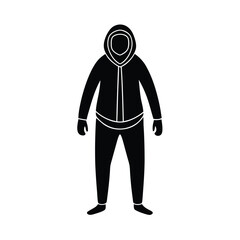 Sauna Suit Fitness Sweating Workout Wear Silhouette Vector Art Illustration