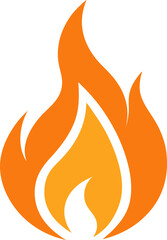 Modern fire flame graphic symbol for hazard warning or burn danger vector icon design