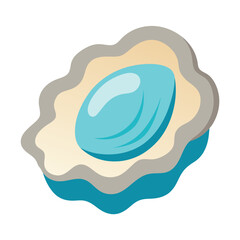 Fresh oyster vector icon on white background.