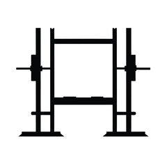 Squat Rack Weightlifting Training Gear Silhouette Vector Art Illustration