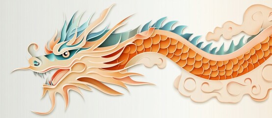 Fototapeta premium Detailed design elements are visible in this close-up of an ornate dragon sculpture