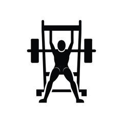Vertical Leg Press Lower Body Workout Gear Silhouette Vector Art Illustration