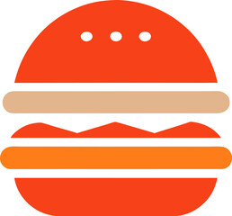 Minimal hamburger icon illustration for snack or fast food vector graphic concept