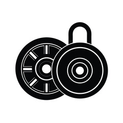 Weight Plates Standard Gym Equipment Silhouette Vector Art Illustration