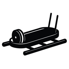 Weighted Sled Prowler Strength Training Tool Silhouette Vector Art Illustration