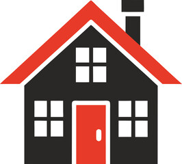 Colorful home icon for housing, residence or building map marker vector concept