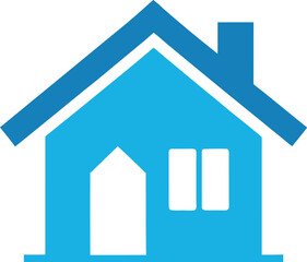 Home icon with bold design for house, shelter or real estate flat illustration