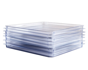 Clear Acrylic Document Tray Stack Isolate  isolated on a transparent background