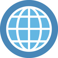 World internet globe icon for web, browser, and global technology vector illustration