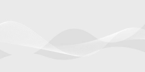 Abstract white background with dynamic wavy lines, Digital future technology concept background. vector