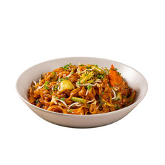 Bowl of Pad Thai on a Transparent PNG background 