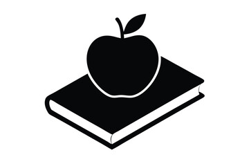 apple and book vector icon