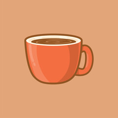 Fototapeta premium vector illustration of a cup of coffee or a cup of chocolate milk or a cup of tea