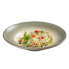 Thai Papaya salad in a plate on a Transparent PNG background 