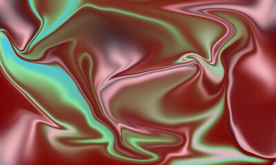 Abstract Background with Copper, Turquoise, and Pink Fluid Waves and Subtle Folds
