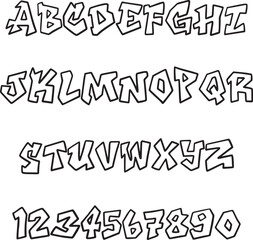 Graffiti  typography font lettering ABC cartoon vector text © squeebcreative