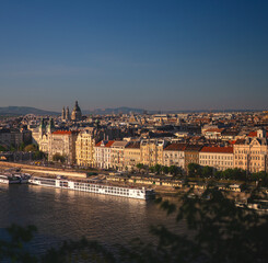 Nice houses at the riverbank of Budapest, Hungary