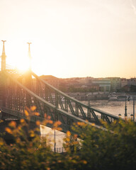 Famous Liberty Bridge in Budapest, Hungary