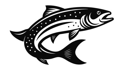 illustration of a fish silhouette animals vector brown trout logo