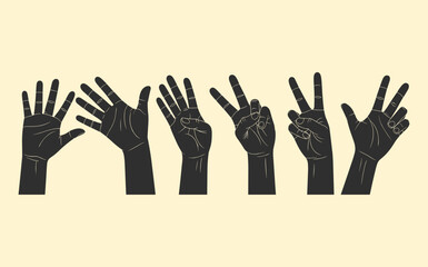 Obraz premium Hand vector design, vector illustration, Hand design, silhouette style. 