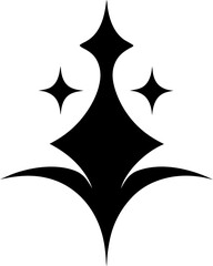 Abstract black and white illustration of an elegant decorative geometric shape