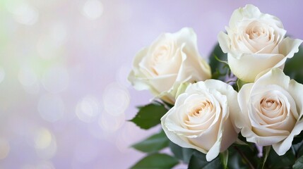 Close-up of delicate white roses.