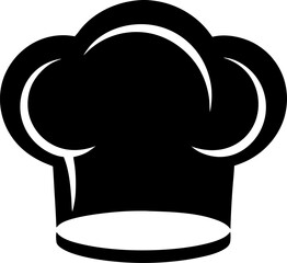 Simple black and white vector illustration of a classic chef's hat isolated on white