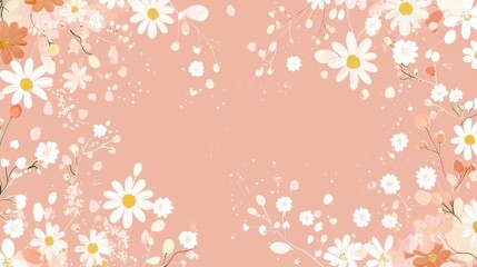 Delicate floral design on a pale peach background.