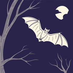 Halloween bat and bats