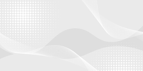 Futuristic gray white abstract background. shining wave lines pattern for banner, wallpaper, cover