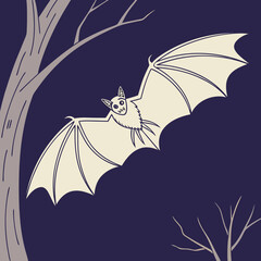 Halloween bat and bats