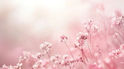 Delicate pink flowers in soft focus.