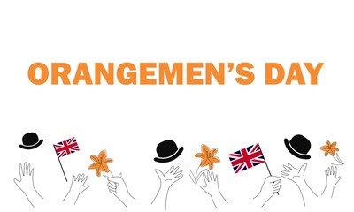 Orangemen's Day. Poster, banner, background. Vector illustration, EPS 10