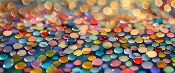 Colorful Glitter Reflecting Lights With Vibrant Bokeh Background