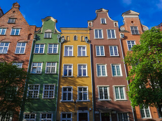 Colorful historic houses, in Poland, old town