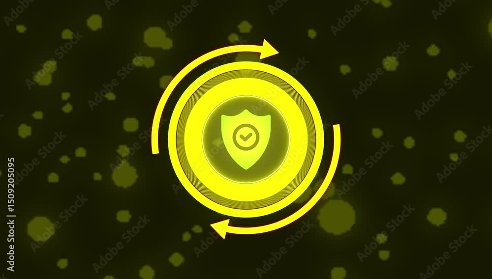 Poster cyber security, network protection and digital data with shield symbol digital concept.