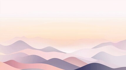 Pastel mountainscape at dawn.