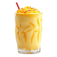 Frozen Mango Lassi With Saffron Strand  isolated on a transparent background