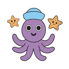Cute Kawaii Octopus With Big Eyes