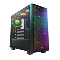Fototapeta premium Gaming Pc Tower Mockup With Blank Rgb isolated on a transparent background