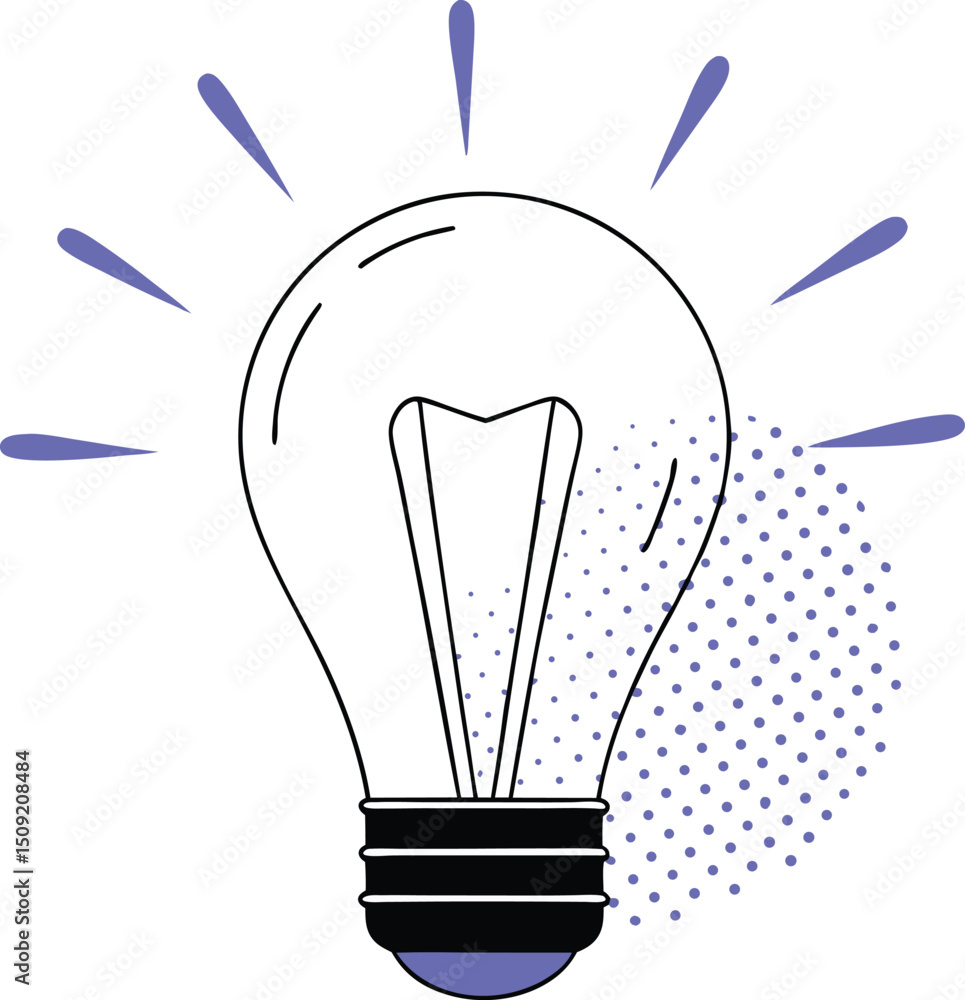 Poster abstract geometric lightbulb idea illustration with transparency for modern design projects