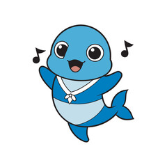 Kawaii Baby Shark Smiling With Fins